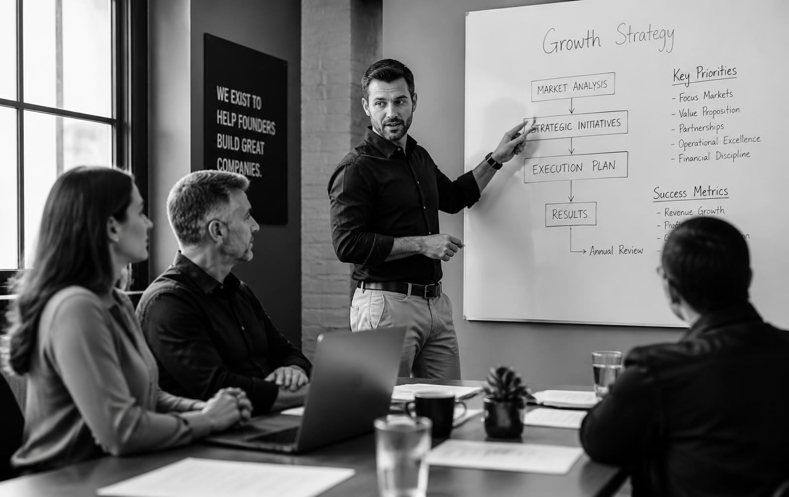 Business growth strategy session with local business owners